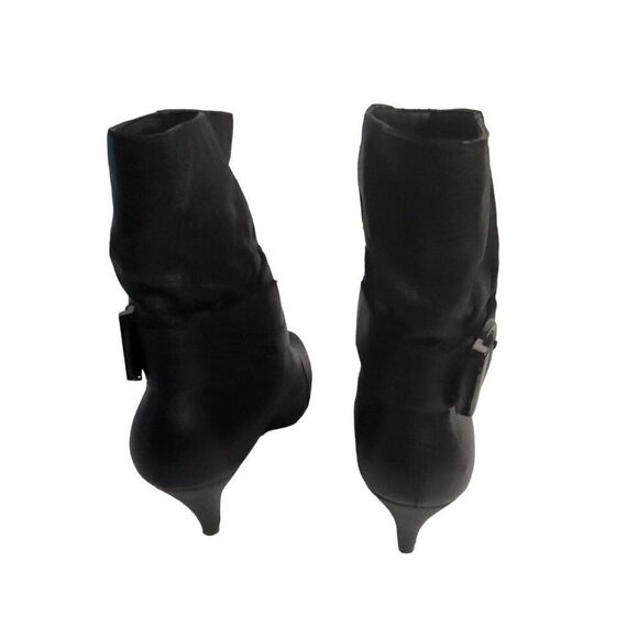 Steve Madden P Ava Ankle Boots Women Sz 8.5 Black Leather Mid Winter Workwear - Picture 5 of 7
